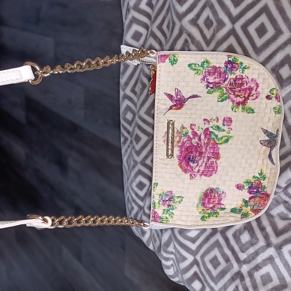 Betsey Johnson Mini Crescent Floral Purse - Picture 2 of 4